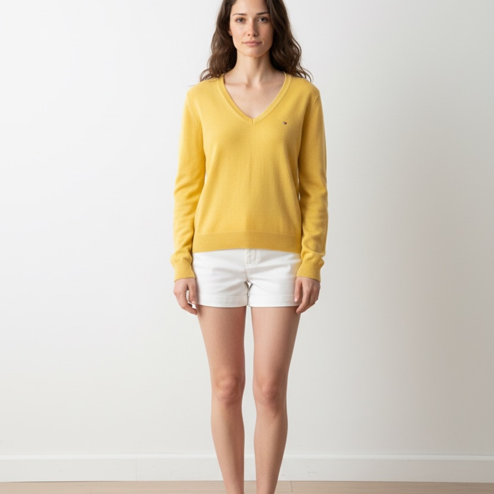 Sunflower Yellow Tommy Hilfiger V-Neck Women's Sweater